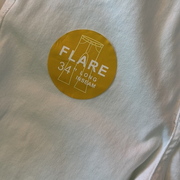 YMI  White Women's Casual  Flare Leg Jeans Raw Hem Bell Bottom Denim Pants - Picture 5 of 7